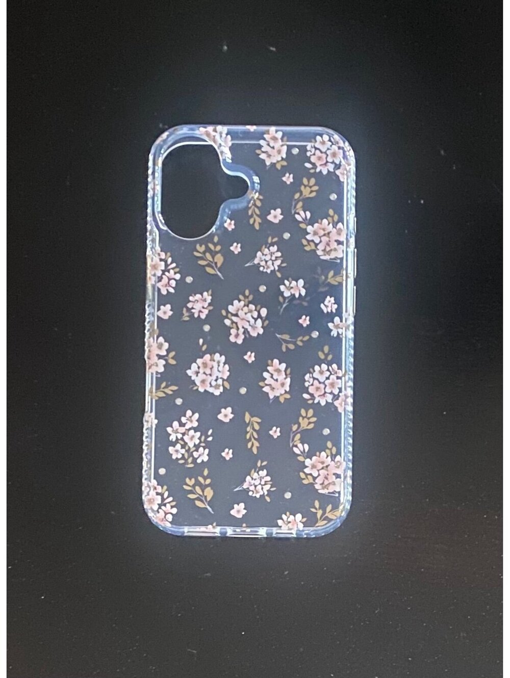 Onn Case for iPhone 16 Pink Floral with Gems